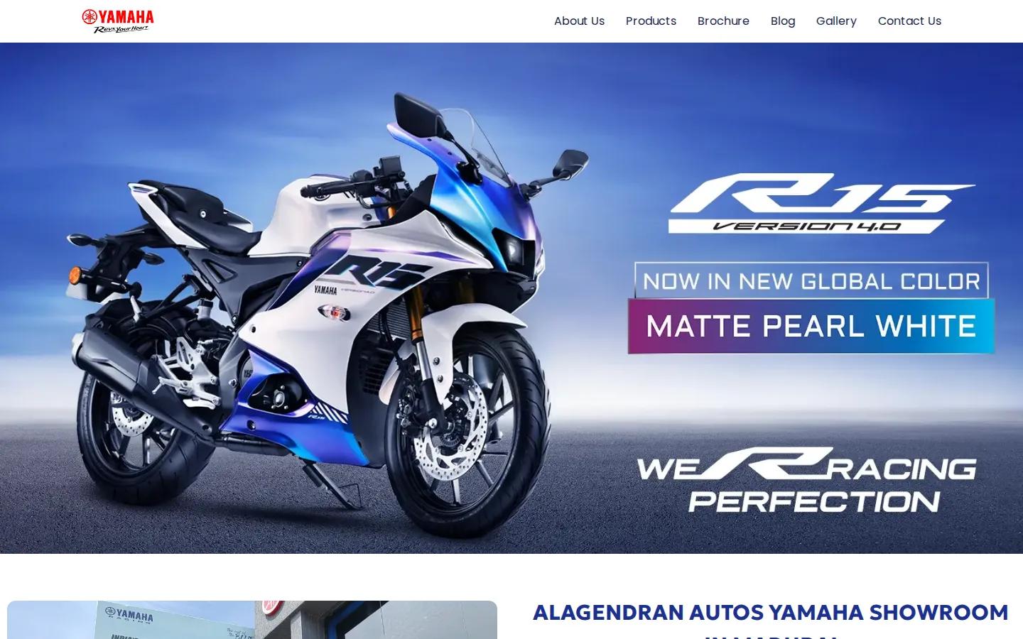 Alagendran Autos Yamaha showroom Madurai website homepage