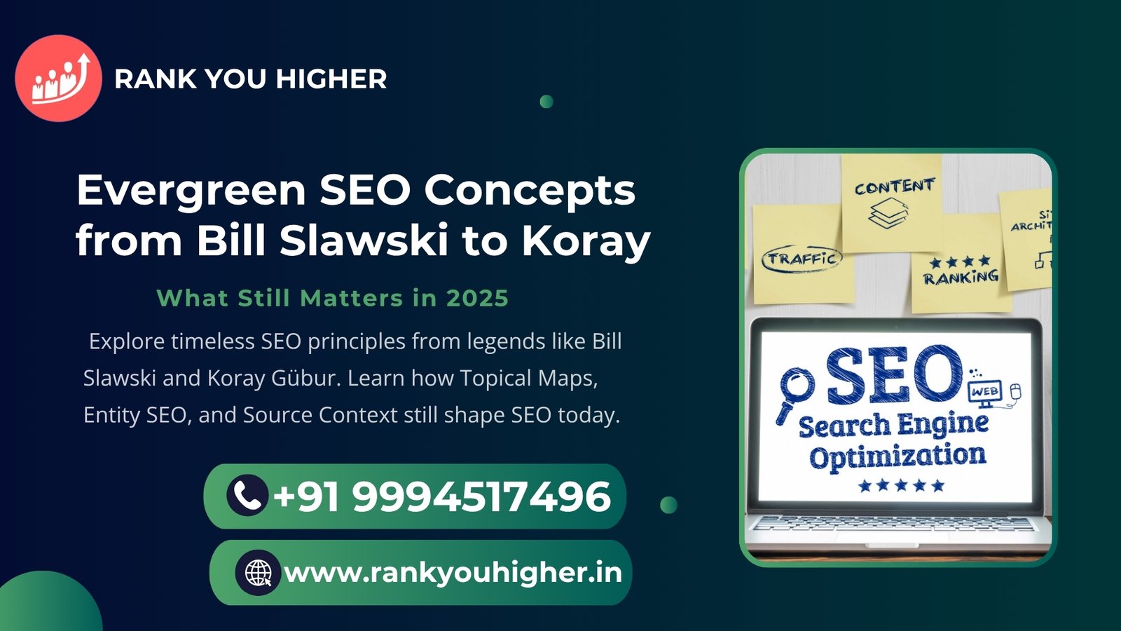 Explore timeless SEO concepts from legends like Bill Slawski and Koray Gübur. Designed by Rank You Higher, Madurai.