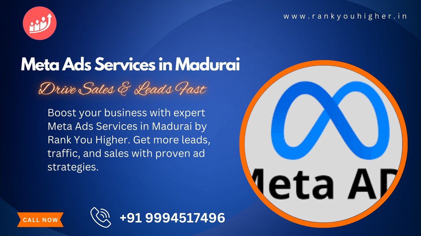 Boost your business with expert Meta Ads Services in Madurai from Rank You Higher – trusted for proven ad strategies.