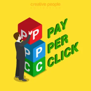 Pay per click concept visual showing click-based advertising